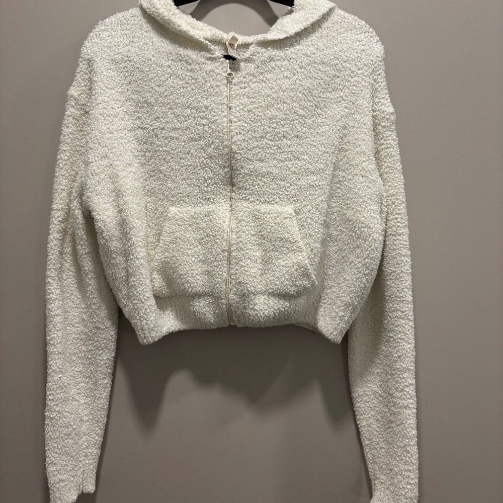 Skims Soft Teddy Zip Up Hoodie